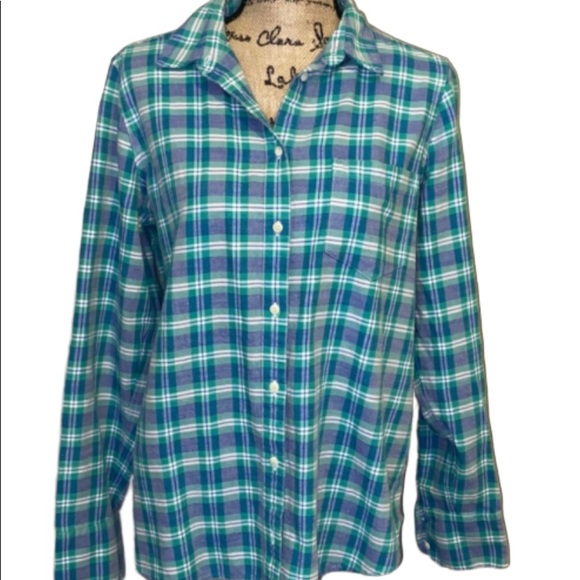 J. Crew Tops - J. Crew “boy” shirt - plaid, relaxed fit